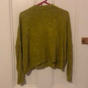Chartreuse Mockneck Dolman Sleeve Sweater